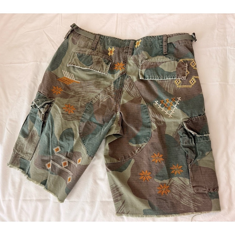 Denim & Supply RALPH Lauren 30 Aztec Camo RRL Flag Polo VINTAGE Military SHORTS - Picture 2 of 10